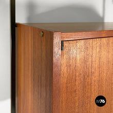 将图片加载到图库查看器,Bookcase in wood, black metal and brass, 1960s