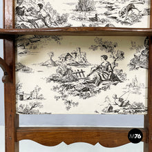 Load image into Gallery viewer, Fire screen in black and white fabric and wood, early 1900s