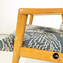 Load image into Gallery viewer, Armchair in wood, green and white velvet, 1960s