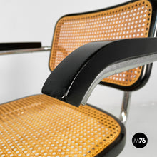 Load image into Gallery viewer, Chair in straw, black wood and steel, 1960s