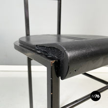 将图片加载到图库查看器,Black rubber and metal chair by Zeus, 1990s