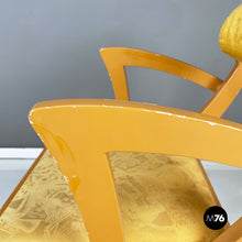 Carica l'immagine nel visualizzatore di Gallery, Yellow fabric and wooden chair by Bros/s, 1980s