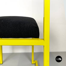 将图片加载到图库查看器,Chair with black fabric and yellow metal, 1980s