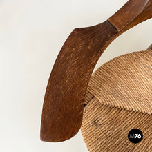 画像をギャラリービューアに読み込む, Tub chairs in straw and wood, 1970s