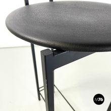 画像をギャラリービューアに読み込む, High stool in black metal and rubber, 1980s