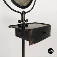 画像をギャラリービューアに読み込む, Black metal console with mirror, late 1800s