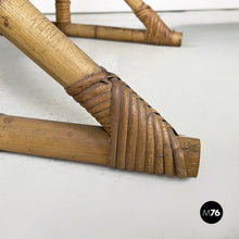 画像をギャラリービューアに読み込む, Freestanding full-lenght rattan mirror, 1960s