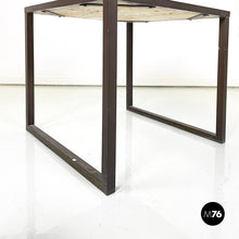 画像をギャラリービューアに読み込む, Square coffee table in travertine and metal, 1970s