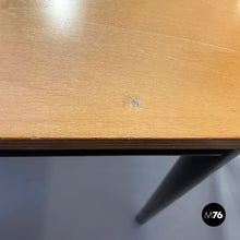 Charger l'image dans la galerie, Dining table or desk in wood and black metal, 1980s