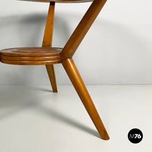 Load image into Gallery viewer, Coffe table in wood and decorated glass, 1950s