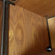 将图片加载到图库查看器,Bookcase in wood, black metal and brass, 1960s