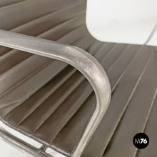 将图片加载到图库查看器,Dark grey leather office chair EA108 by Charles and Ray Eames for ICF, 1970s