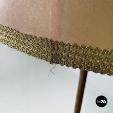将图片加载到图库查看器,Velvet and brass floor lamp, 1940s