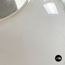 画像をギャラリービューアに読み込む, Round white glass chandelier, 1950s