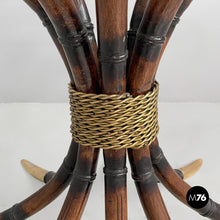 Carica l'immagine nel visualizzatore di Gallery, Dining table in bamboo and glass , 1980s