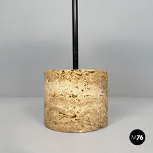 将图片加载到图库查看器,Coffee table in metal, formica and travertine, 1980s