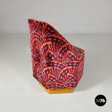 画像をギャラリービューアに読み込む, Armchairs in fabric and wood, 1970s