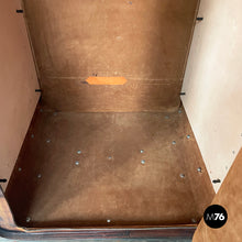 Load image into Gallery viewer, Wardrobe in brown leather and metal, 1980s