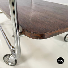 画像をギャラリービューアに読み込む, Wood and metal cart with double shelf, 1940s