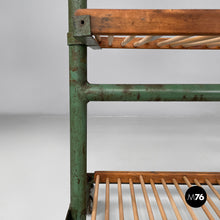 将图片加载到图库查看器,Cart in wood and green metal, 1920s