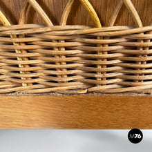 Charger l'image dans la galerie, Chest of drawers in wood and rattan, 1960s