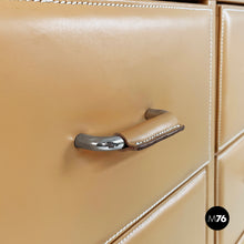 Carica l'immagine nel visualizzatore di Gallery, Chest of drawers in beige leather, 2000s