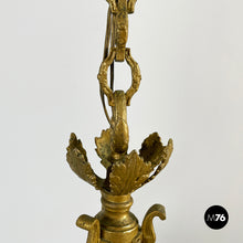 Charger l'image dans la galerie, Chandelier in molded satin glass and brass, early 1900s