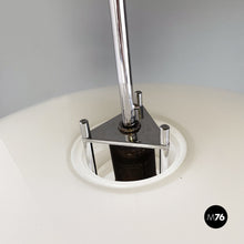 Charger l'image dans la galerie, Chandelier in opaline glass and chromed metal, 1980s