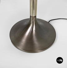 将图片加载到图库查看器,Floor lamp in burnished metal and white plexiglass, 1970s