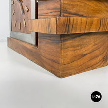 Load image into Gallery viewer, Wooden and metal table clock, 1930s