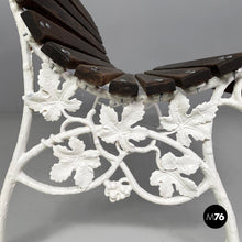 Load image into Gallery viewer, Wooden and white cast iron bench, 1930s