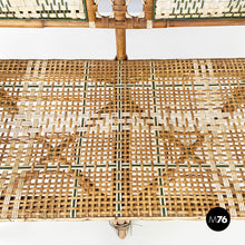 画像をギャラリービューアに読み込む, Two-seater outdoor bench in rattan, early 1900s