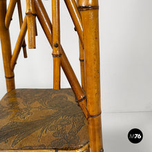 Load image into Gallery viewer, Pedestal in brown leather and bamboo, 1930s