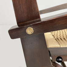 Charger l'image dans la galerie, Wood and straw armchairs, 1940s