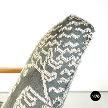 Load image into Gallery viewer, Armchair in wood, green and white velvet, 1960s