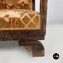 Load image into Gallery viewer, Armchairs in velvet and wood, 1930s