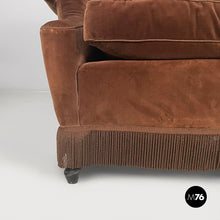 Carica l'immagine nel visualizzatore di Gallery, Armchairs in brown velvet, 1930s