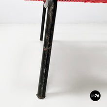 Load image into Gallery viewer, Deckchair in red scooby and black metal, 1960s