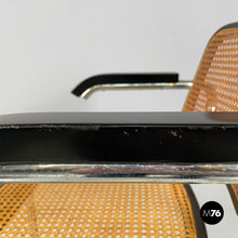 Load image into Gallery viewer, Chair in straw, black wood and steel, 1960s
