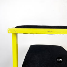 将图片加载到图库查看器,Chair with black fabric and yellow metal, 1980s