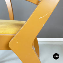 Carica l'immagine nel visualizzatore di Gallery, Yellow fabric and wooden chair by Bros/s, 1980s