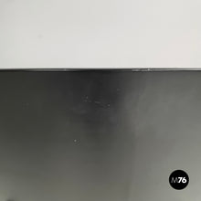 将图片加载到图库查看器,Chairs in black wood and brown leather, 1980s