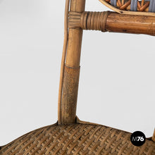 Load image into Gallery viewer, Chairs in rattan and light blue rattan, early 1900s