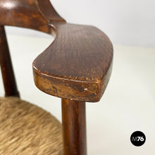 画像をギャラリービューアに読み込む, Tub chairs in straw and wood, 1970s