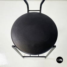 画像をギャラリービューアに読み込む, High stool in black metal and rubber, 1980s