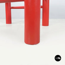 Load image into Gallery viewer, Stool in red wood and straw, 1970s