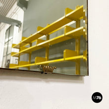 画像をギャラリービューアに読み込む, Rectangular wall mirror in wood and burnished brass, 1960s