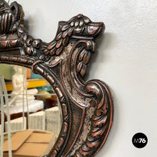 画像をギャラリービューアに読み込む, Oval wall mirror in silvered copper, early 1900s