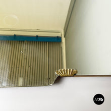 画像をギャラリービューアに読み込む, Full-length wall mirror with brass and glass details, 1940s