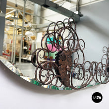 画像をギャラリービューアに読み込む, Wall mirror with iron curl details, 1960s
